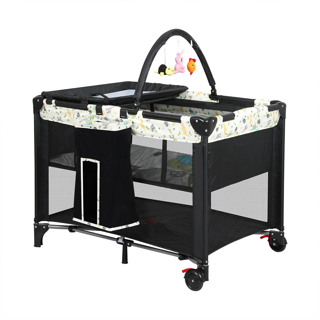 BoPeep Baby Cot Bed Crib Portable Bassinet Black-1973193914328420352