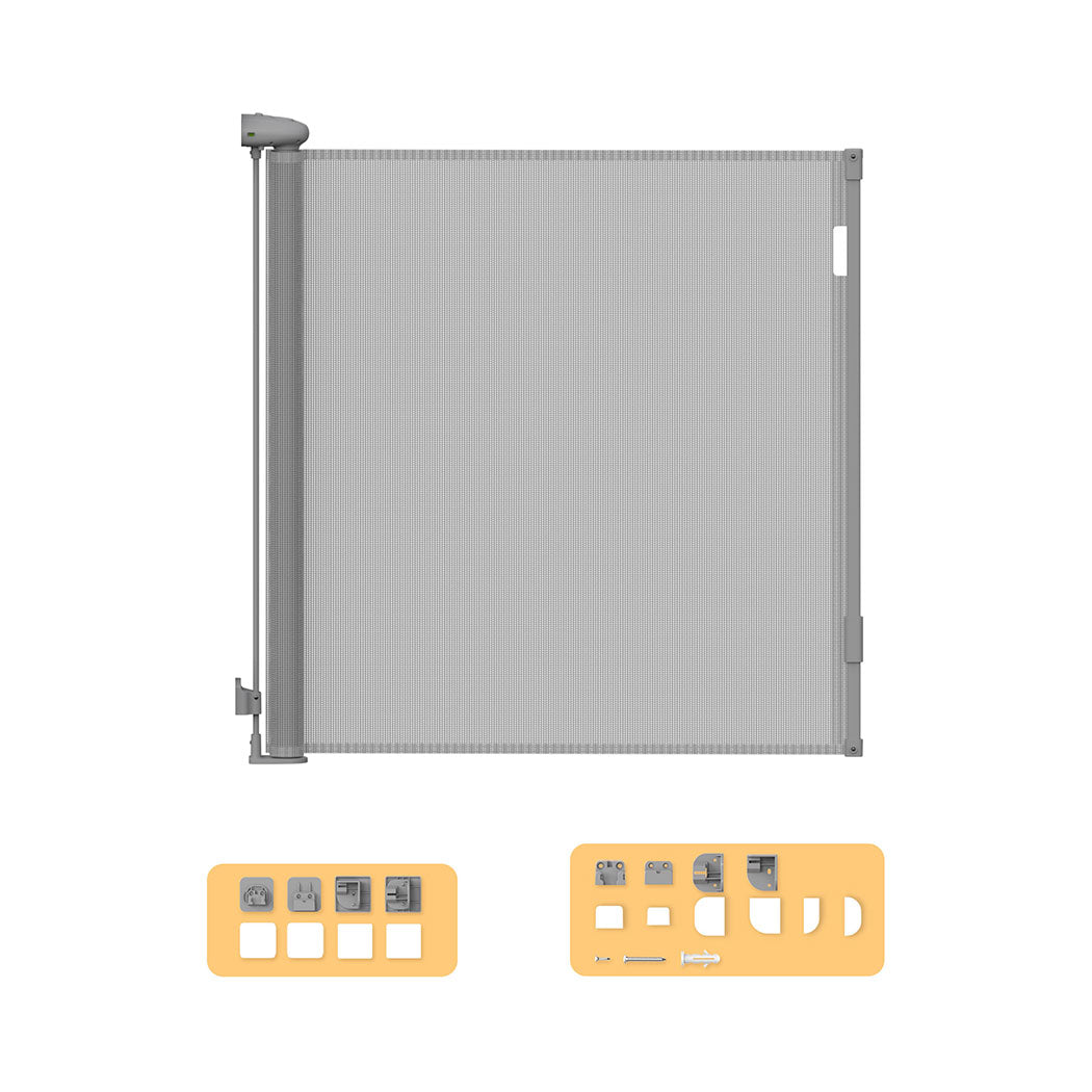 BoPeep Retractable Baby Safety Gates 150cm Grey 150 cm-1973193926219272192