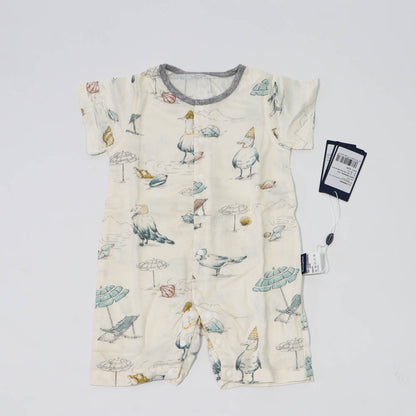 Domia Silky Bamboo Short Sleeve Baby Romper Bird Beach M-1996005567495278593