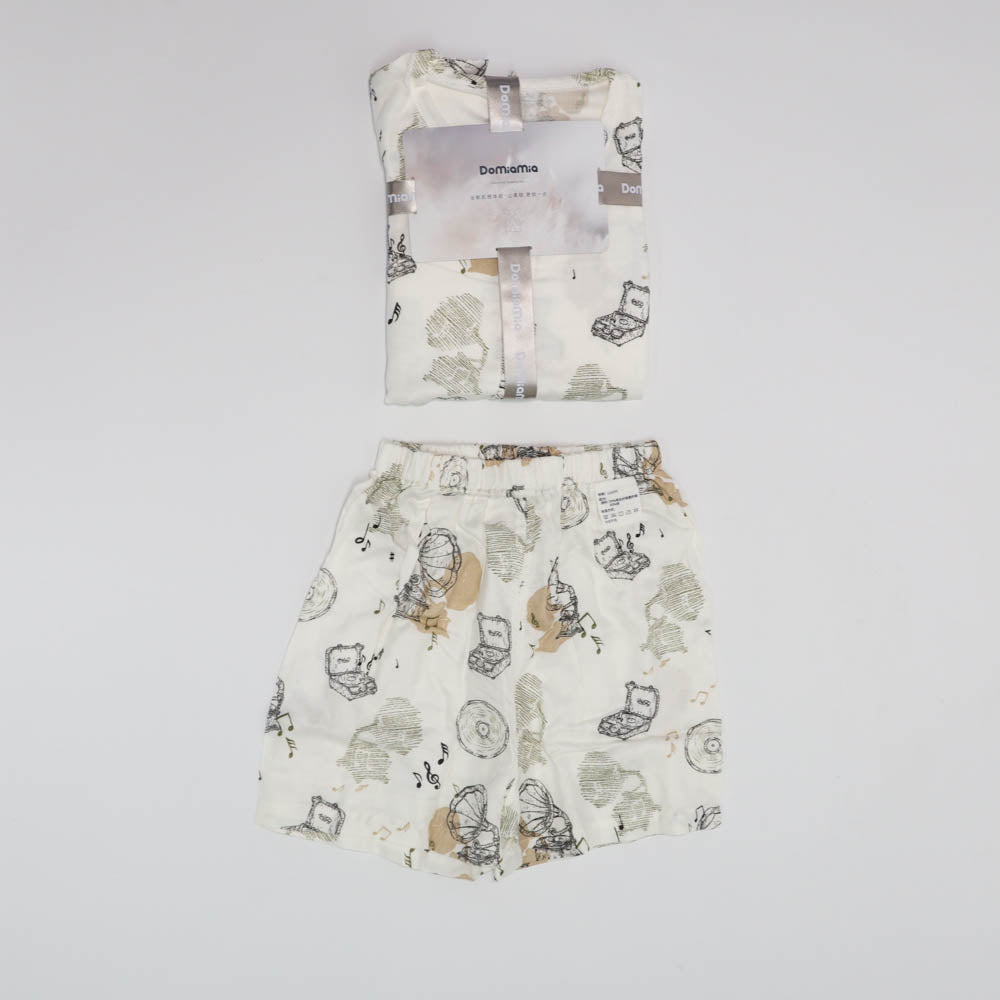 Domia Kids Bamboo Fiber Cotton sht Sleeve Pajama Set Gramophone Radio 110-1996005560230744065