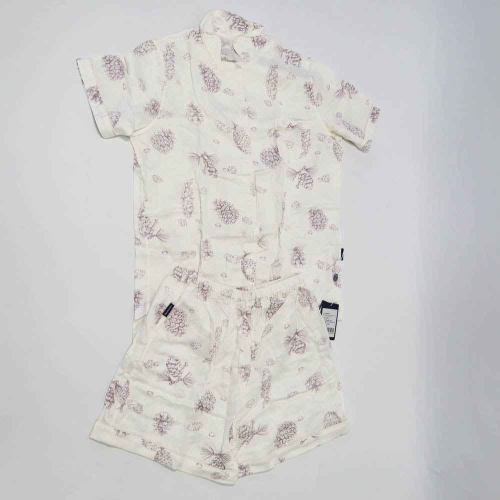 Domia Kids Bamboo Fiber Cotton Short Sleeve Pajama Set Pinecone Space 100-1996005568480940032