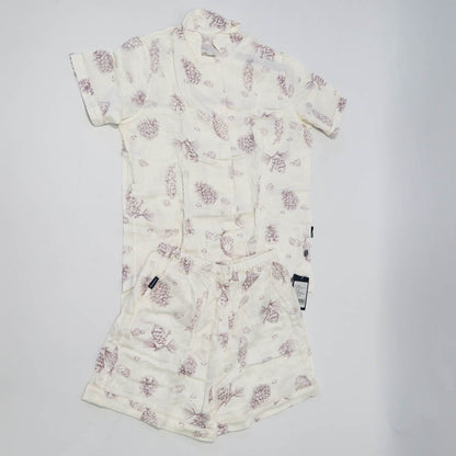 Domia Kids Bamboo Fiber Cotton Short Sleeve Pajama Set Pinecone Space 100-1996005568480940032