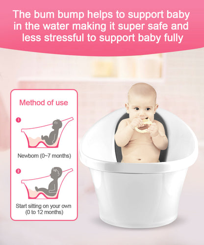 Black Baby Bath With Backrest & Bum Bump Support-1996005521030778885