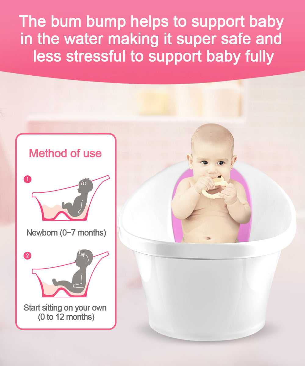 Pink Baby Bath With Backrest & Bum Bump Support-1996005520854618117