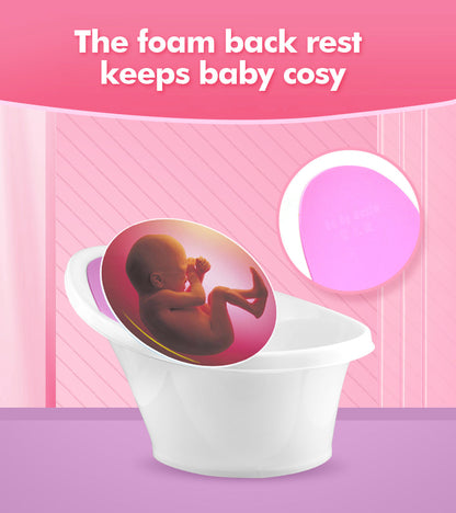 Pink Baby Bath With Backrest & Bum Bump Support-1996005520854618118