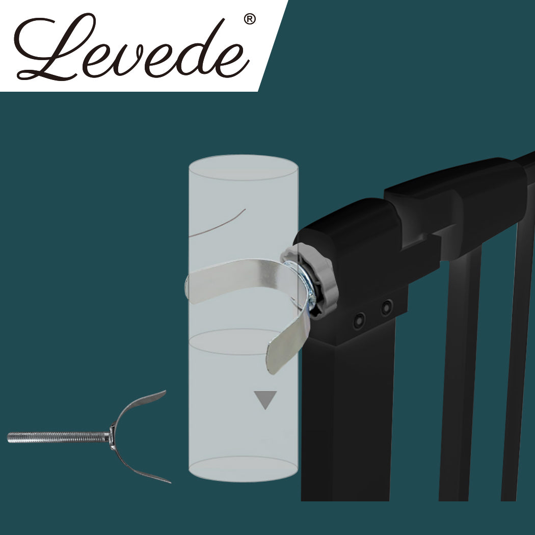 Levede Baby Safety Gate U Style Adaptor Black-1973194018615595015