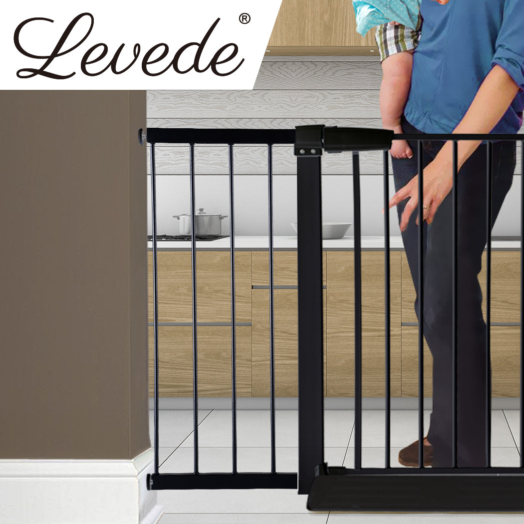 Levede Baby Safety Gate Adjustable Pet Black 30cm Extension-1975420518228168710