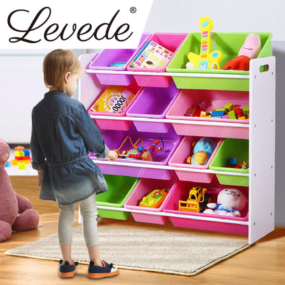 Levede 12Bins Kids Toy Box Bookshelf-1973193727417651206