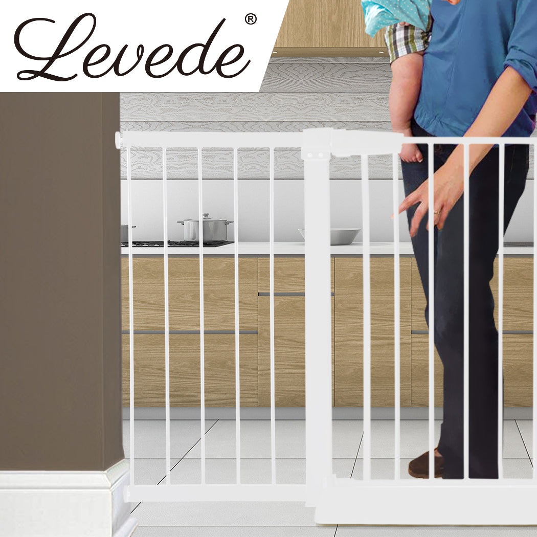 Levede Baby Safety Gate Adjustable Pet White 45cm Extension-1975420518618238982