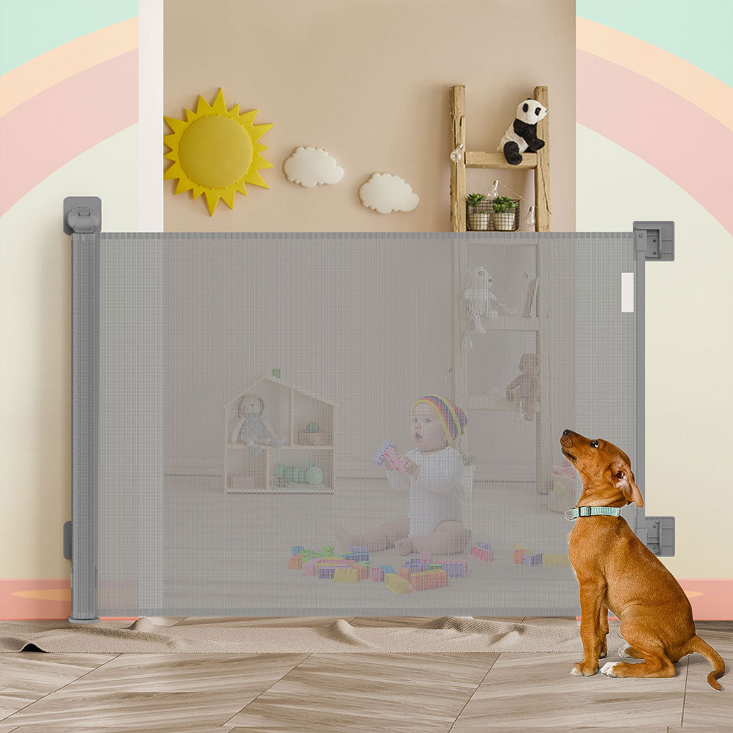BoPeep Retractable Baby Safety Gates 300cm Grey 300 cm-1973193926588370950