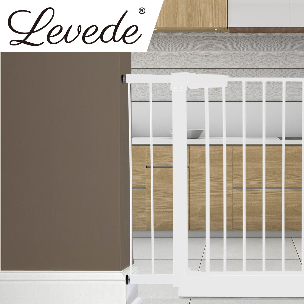 Levede Baby Safety Gate Adjustable Pet White 10cm Extension-1975420517850681350