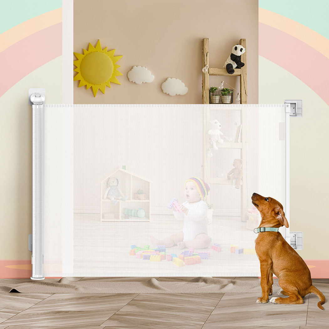 BoPeep Retractable Baby Safety Gates 300cm White 300 cm-1973193926768726022
