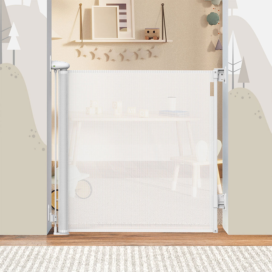 BoPeep Retractable Baby Safety Gates 150cm White 150 cm-1973193926403821575