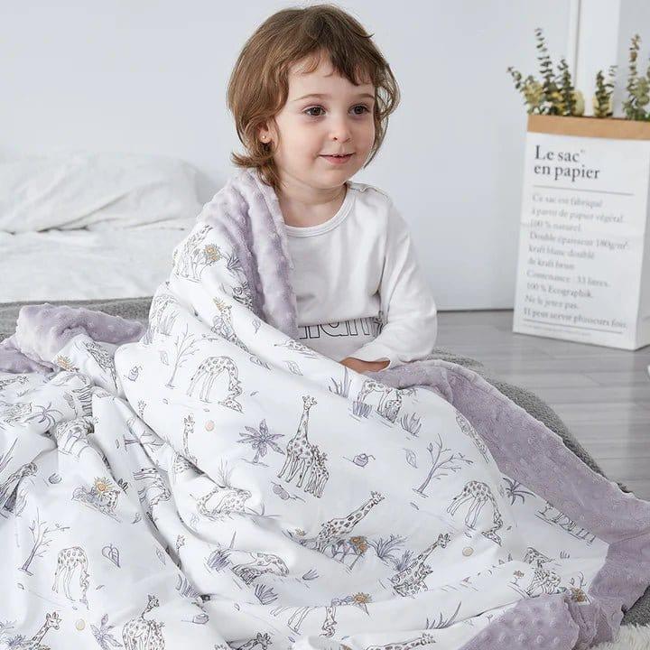 Domimia Thick Padded Minky Cotton Kids Blanket - 2.5 tog Wildflower Boquet-1973194146407649280