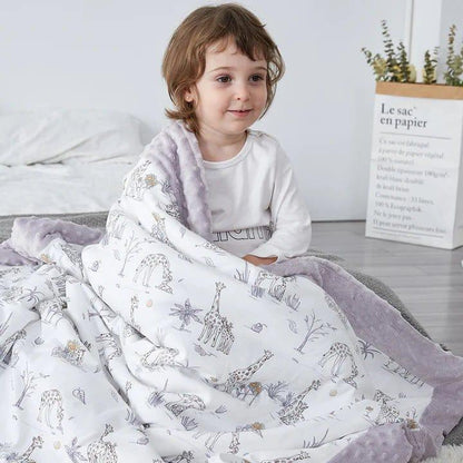 Domimia Thick Padded Minky Cotton Kids Blanket - 2.5 tog Wildflower Boquet-1973194146407649280