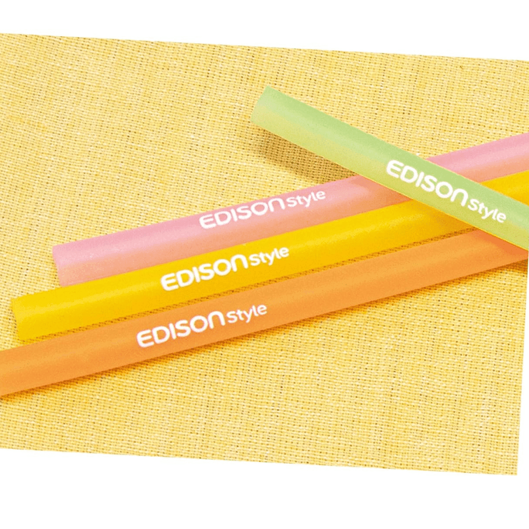 EDISON mama Resealable Silicone Zipper Straw Pink/Yellow-1973194095748845572