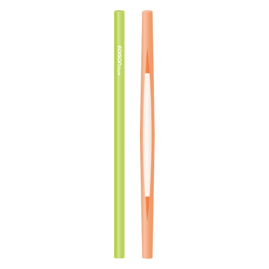 EDISON mama Resealable Silicone Zipper Straw Pink/Yellow-1973194095748845575