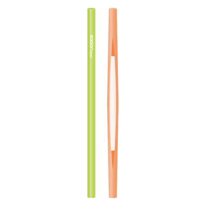 EDISON mama Resealable Silicone Zipper Straw Pink/Yellow-1973194095748845575