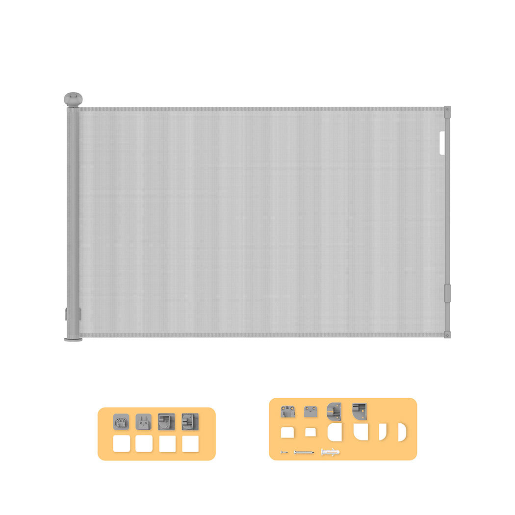 BoPeep Retractable Baby Safety Gates 300cm Grey 300 cm-1973193926588370944
