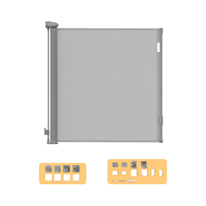 BoPeep Retractable Baby Safety Gates 150cm Grey 150 cm-1973193926219272192