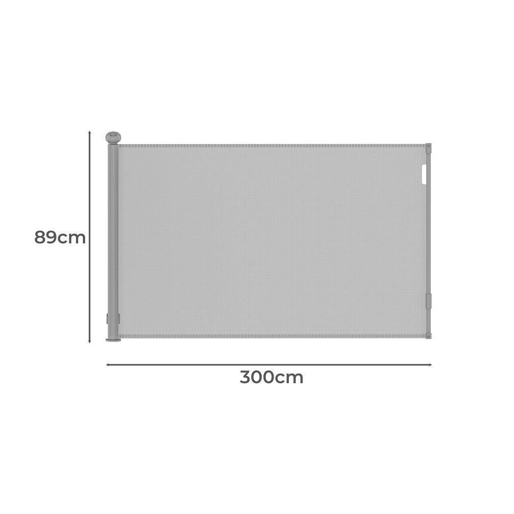 BoPeep Retractable Baby Safety Gates 300cm Grey 300 cm-1973193926588370946