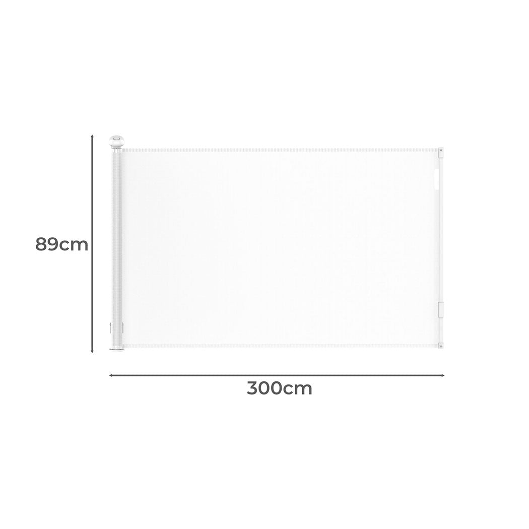 BoPeep Retractable Baby Safety Gates 300cm White 300 cm-1973193926768726018