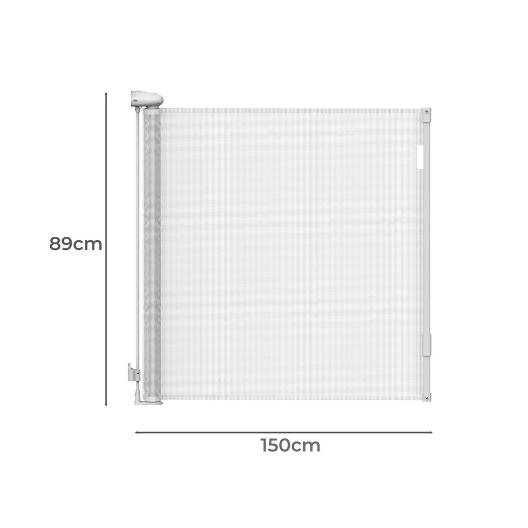 BoPeep Retractable Baby Safety Gates 150cm White 150 cm-1973193926403821570