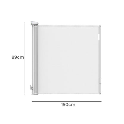 BoPeep Retractable Baby Safety Gates 150cm White 150 cm-1973193926403821570
