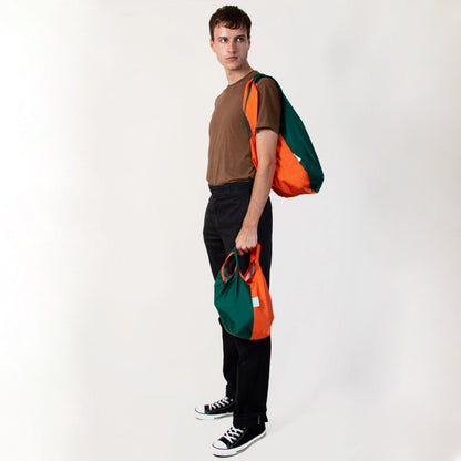 KIND BAG Reusable Bag - Medium| Bicolour Green & Orange-1973194218012807174