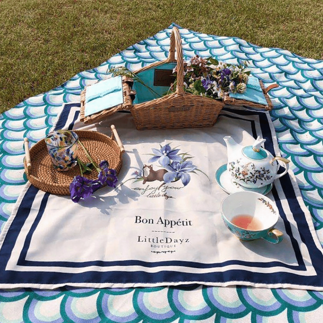 Little Dayz Boutique Emerald Cotton Picnic Mat 195*145-1973194210362396673