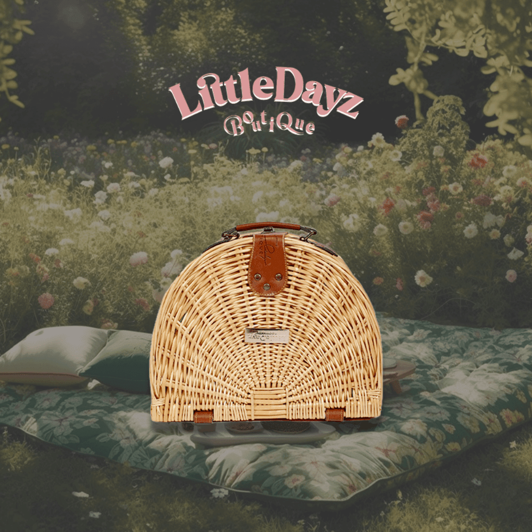 Little Dayz Boutique  Semi Round Picnic Basket-1973194210173652994