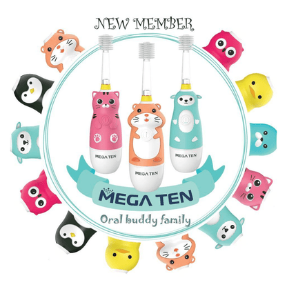 MEGA TEN 360-Degree Kids Electric Toothbrush with LED Light 1-4 Yrs Monkey-1973194100316442633