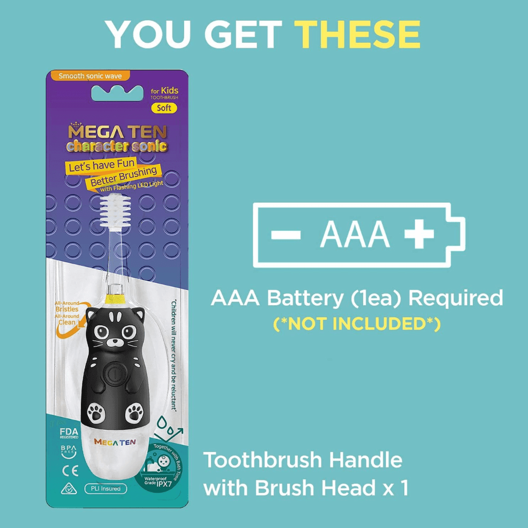 MEGA TEN 360-Degree Kids Electric Toothbrush with LED Light 1-4 Yrs Monkey-1973194100316442629