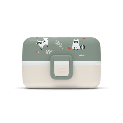 Monbento Tresor Graphic Kids's Bento Box- Green Raccoon Green Raccoon-1973194135888334849