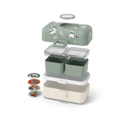 Monbento Tresor Graphic Kids's Bento Box- Green Raccoon Green Raccoon-1973194135888334852