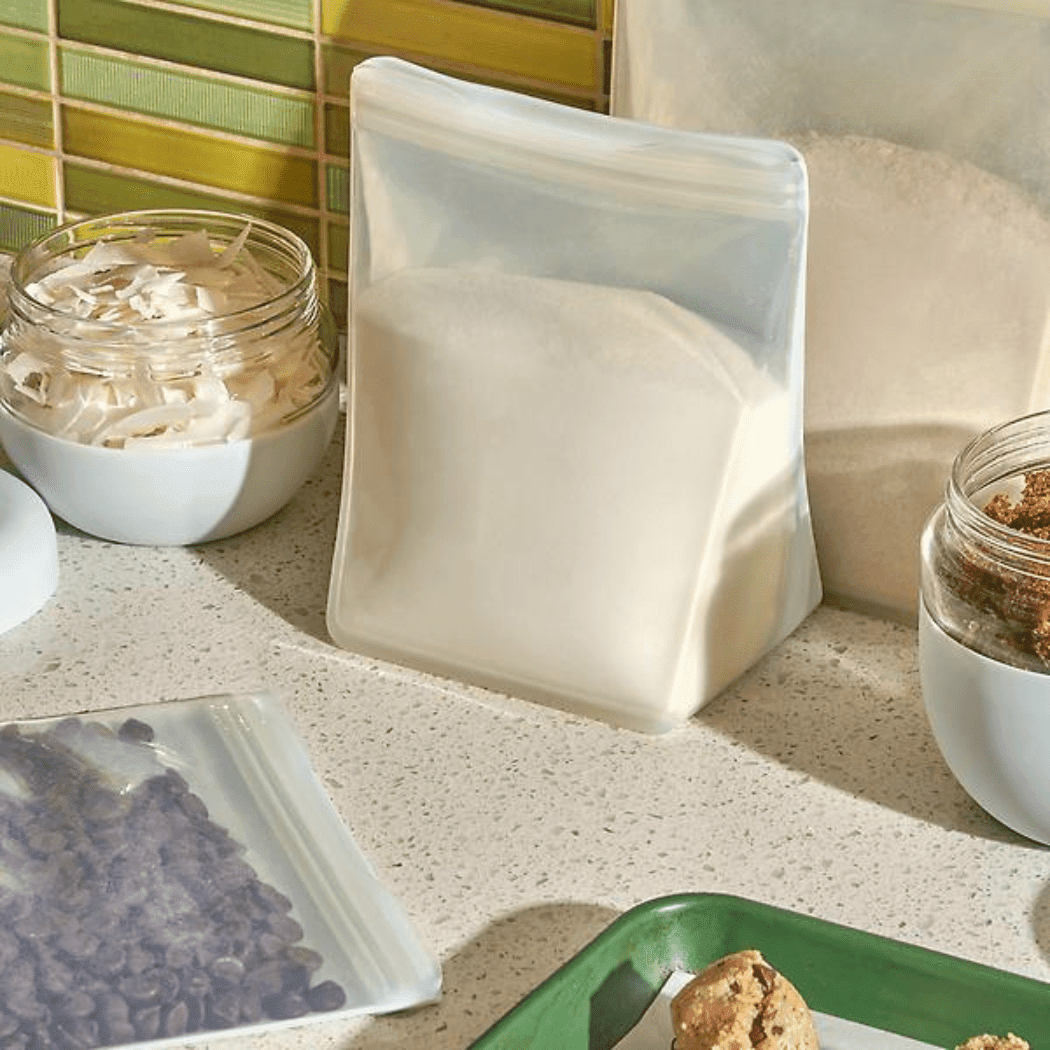 Porter Reusable Silicone Bag Stand Up 1l - Cream-1973194237864448003