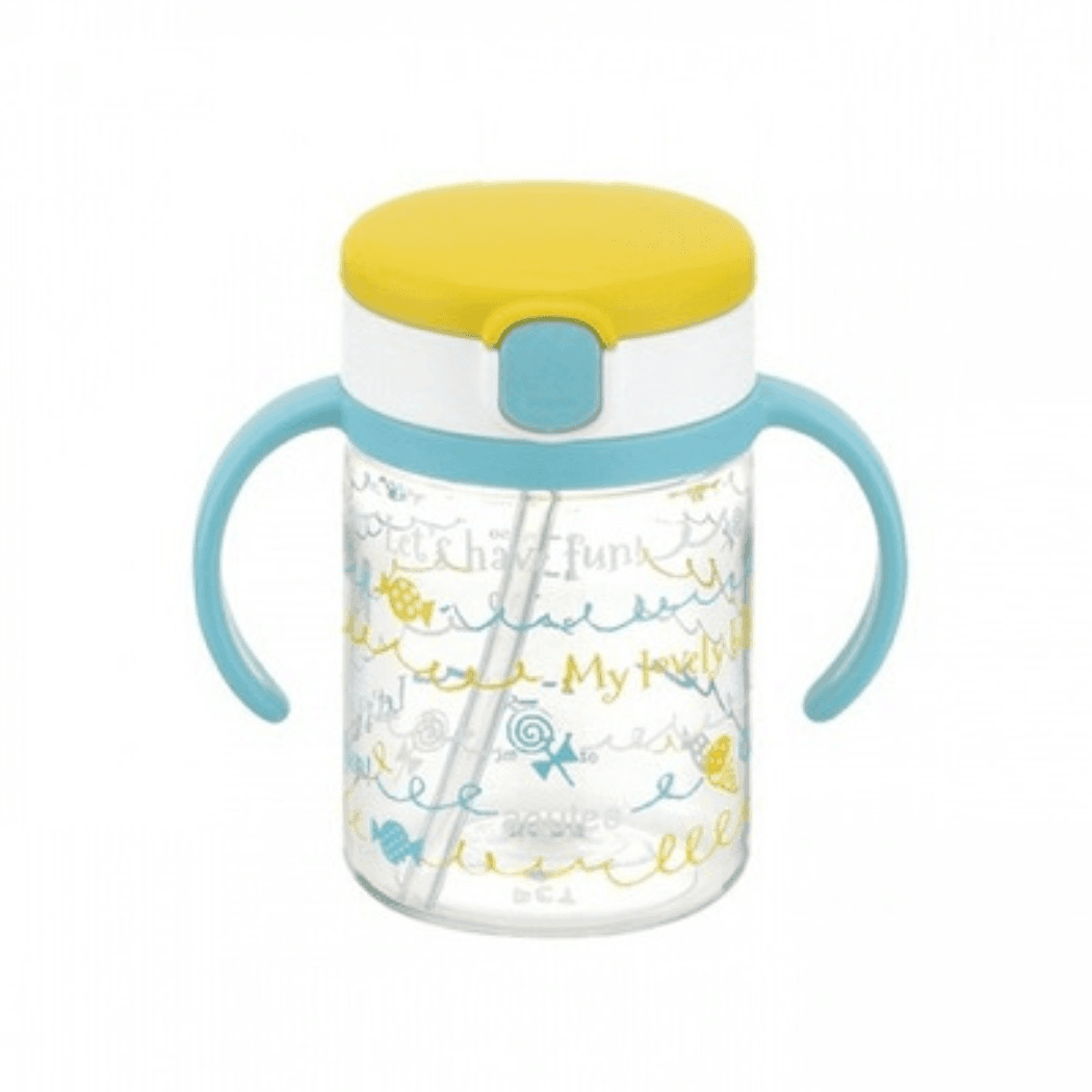 Richell - Aqulea Clear Straw Bottle Mug 200ml Yellow Candy-1973194126023331840