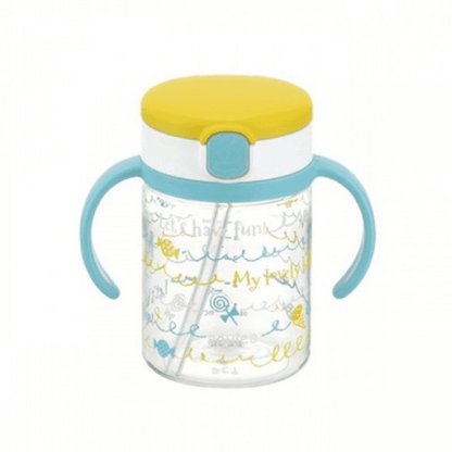 Richell - Aqulea Clear Straw Bottle Mug 200ml Yellow Candy-1973194126023331840