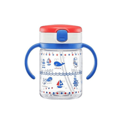 Richell - Aqulea Clear Straw Bottle Mug 200ml Blue Ocean-1973194126375653376