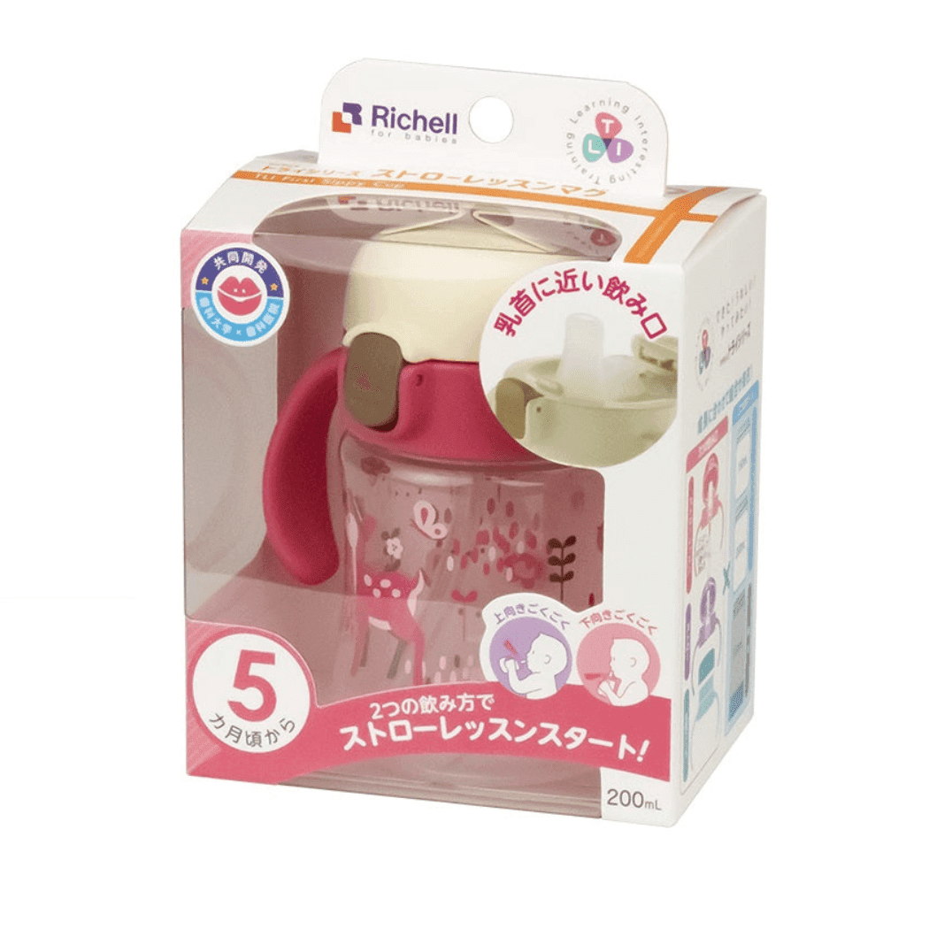 Richell Sippy Cup 200ml Pink Deer-1973194225155706881