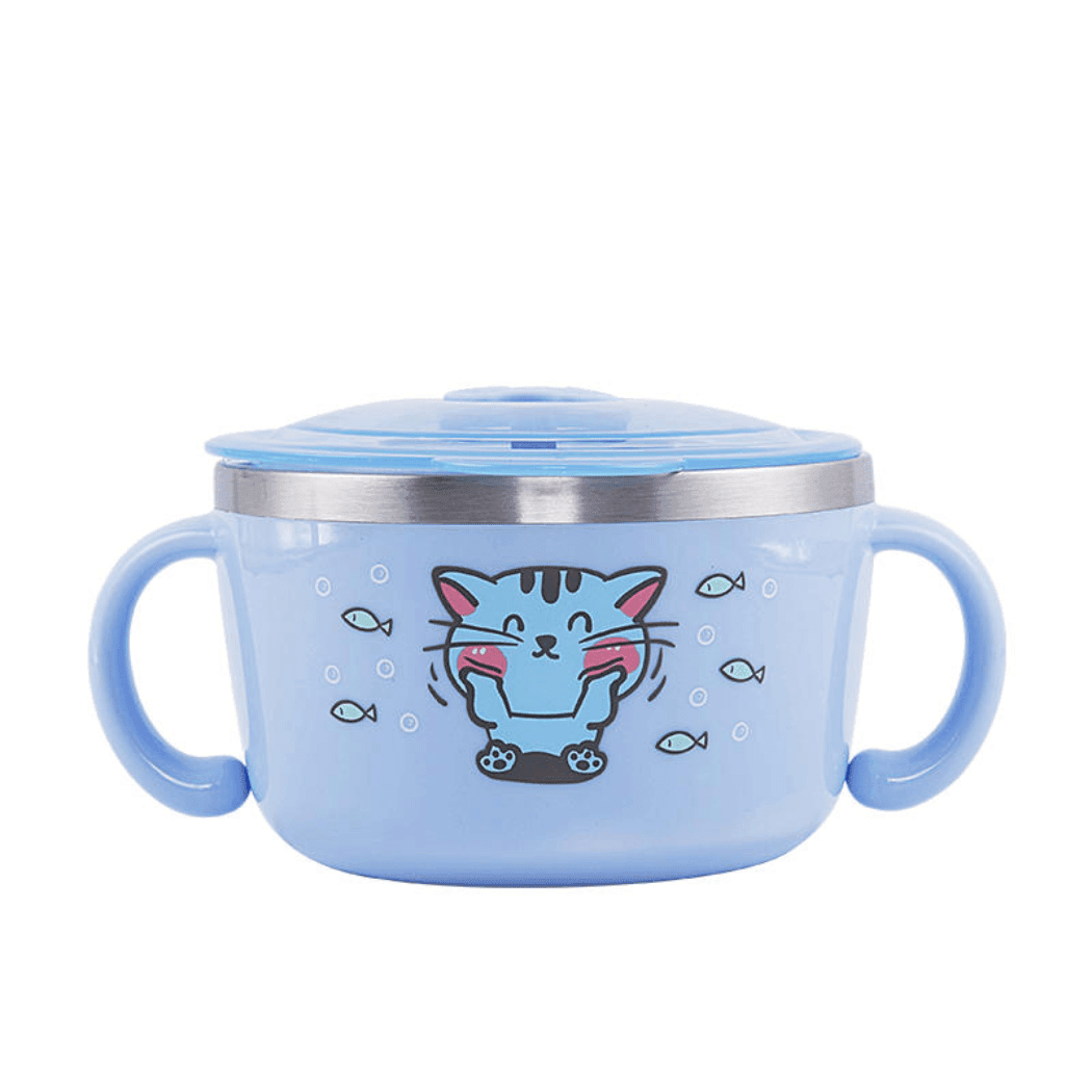 Richell Stainless Steel Bowl 480ml Blue-1973194129135505408