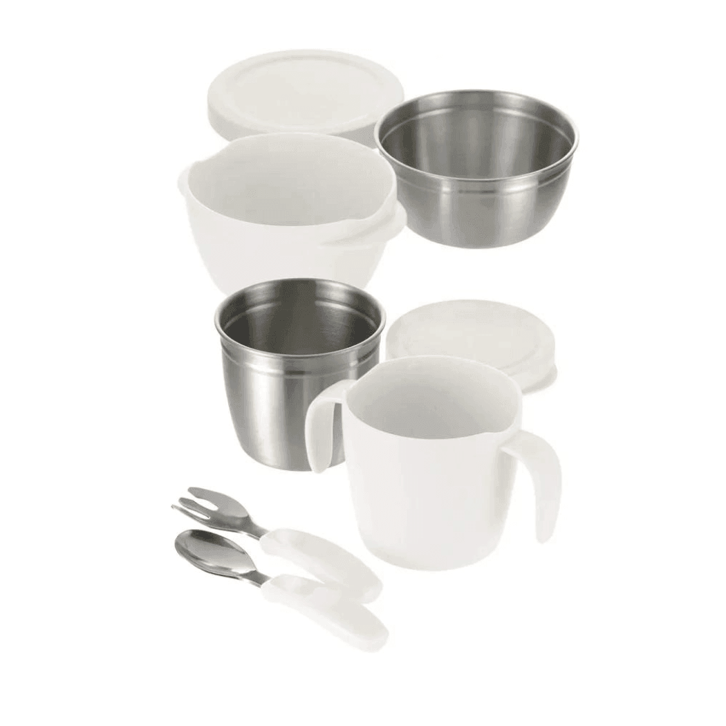 RICHELL TLI Stainless steel Feeding Set White-1973194127407452163